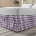 thumbnail image 1 of Geometric Bed Skirt, Ornamental Grid Style Arrangement with Triangles Monotone Design, Elastic Bedskirt Dust Ruffle Wrap Around for Bedding Decor, 4 Sizes, Purplegrey Pink Bluegrey, by Ambesonne, 1 of 2