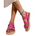 thumbnail image 2 of Willtoo Women's Summer Flat Sandals Open Toe Slingback Comfortable Slip-On Sandals Non Slip Elastic Ankle Strap Walking Sandals Outdoor Sport Walking Casual Sandals, 2 of 6