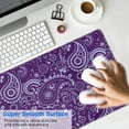 thumbnail image 4 of Long Mouse Pads for Desk,Purple Paisley Pattern Desk Mats on Top Of Desks, Desk Mouse Pad Extra Large with 3mm Non-Slip Base and Stitched Edge for Gaming,Office,Work,Home 35.4"x15.7", 4 of 6
