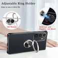 thumbnail image 4 of Compatible with Samsung Galaxy S22 Ultra 5G Case Clear Frosted Back Shockproof Protective Case Ring Kickstand Holder Soft Silicone TPU Impact-Resistant Bumper Phone Cover - Black, 4 of 8