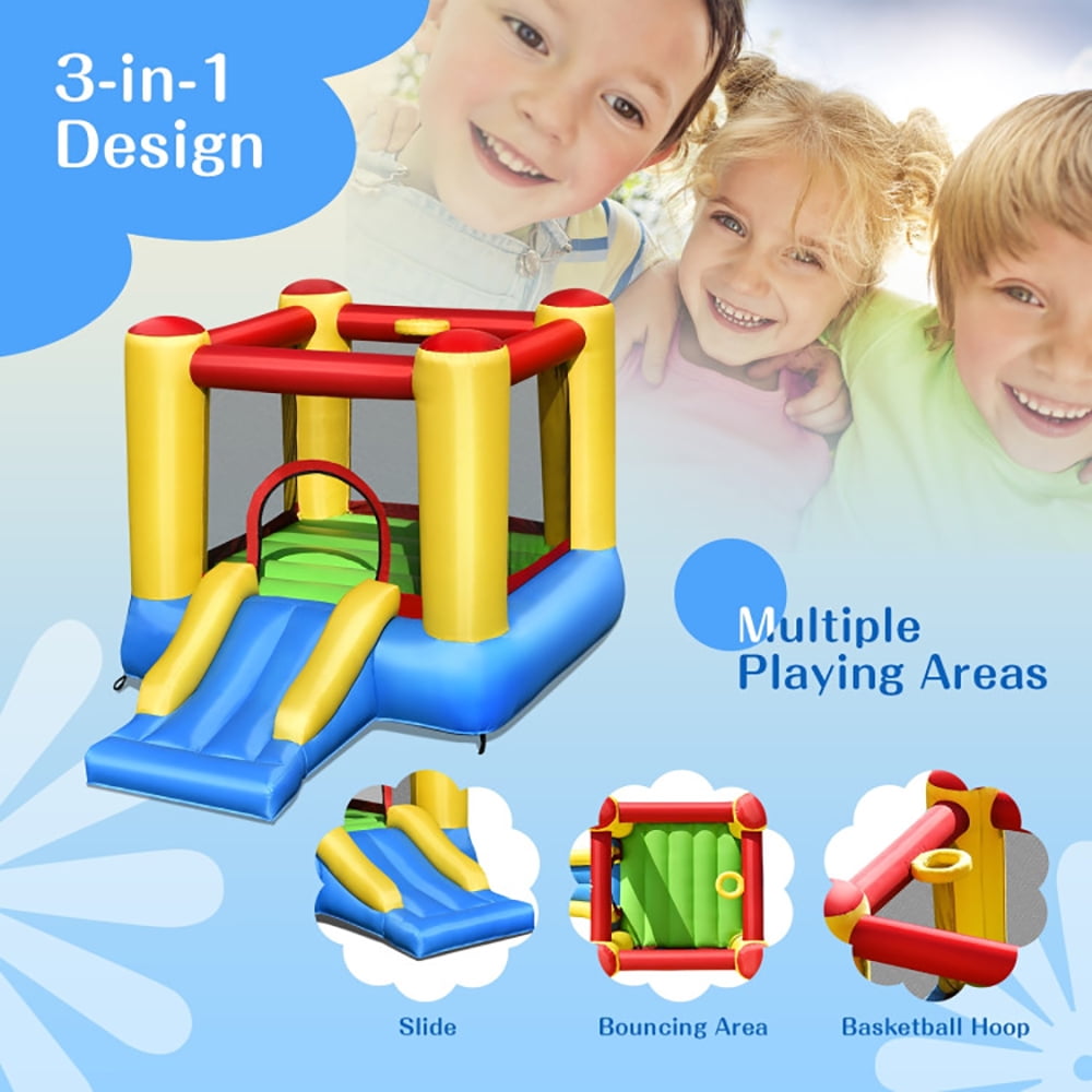 Aimee Lii Kids Inflatable Bounce House with Slide and 480W Blower, Playhouse for Kids Outdoor