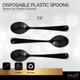 thumbnail image 5 of Black Plastic Spoons Disposable 50 Pack, Heavy Duty Plastic Silverware, Plastic Cutlery Ideal for Hot and Cold Food, Plastic Utensils for Home Office School Party Picnics Weddings - SparkSettings, 5 of 6