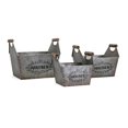 thumbnail image 1 of IMAX 16291-3 Baxter Galvanized Bins, Gray - Set of 3, 1 of 1