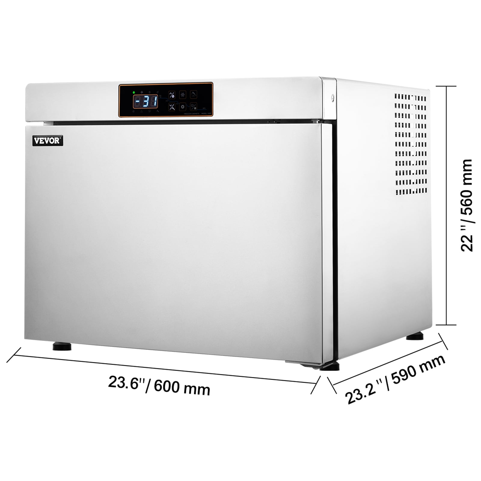 VEVOR Commercial Blast Freezer, 32 L / 1.1 Cu.ft Blast Chiller with 4 1/3 Trays, Blast Chiller Freezer Chest with Cooling & Freezing Modes, Stainless Steel Food Blast Freezer for Restaurant, Seafood