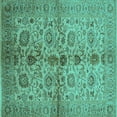 thumbnail image 1 of Ahgly Company Indoor Square Oriental Turquoise Blue Traditional Area Rugs, 4' Square, 1 of 4