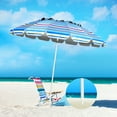 thumbnail image 1 of Gymax 8ft Beach Umbrella Outdoor Patio Garden w/ Carrying Bag Sand Anchor Blue, 1 of 9
