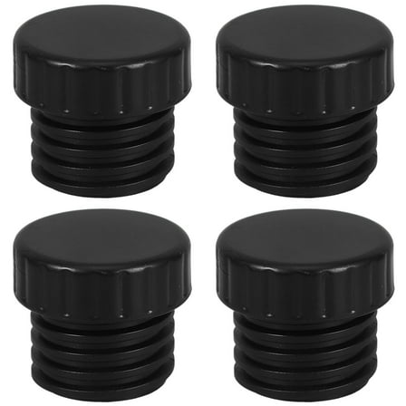 HONMEET 4-Pack Black Plastic Light Socket Safety Covers for Indoor Outdoor Lamp and Electrical Socket Plugs