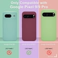 thumbnail image 2 of KOMI for Google Pixel 9/9 Pro Case, Silicone Phone Case with 1 Screen Protector, Soft Anti-Scratch Microfiber Lining, Full Body Shockproof Slim Cover Support Wireless Charging, Wine Red, 2 of 5