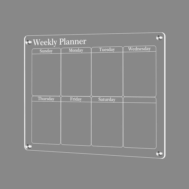 Fridge Calendar, Clear Acrylic Magnetic Monthly and Weekly Planning Board for Fridge Calendar 40x30cm