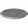 Continental 5501GY Huskee Round Flat Receptacle 55-Gallon Container Lid, Gray