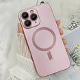 thumbnail image 4 of Magnetic case for iPhone 12 Pro Phone Case for Women, Matte Luxury Soft Metal Gloss Design with Camera Protective Film [Compatible with Magsafe] for iPhone 12 Pro 6.1"-Pink, 4 of 7