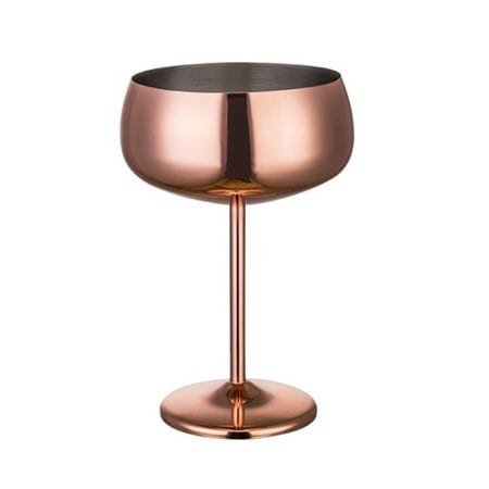 

1pc 304 Stainless Steel 450ML Large Capacity Wide Mouth Cup Metallic Restaurant Champagne Glass Cup (Copper Plating Silver)