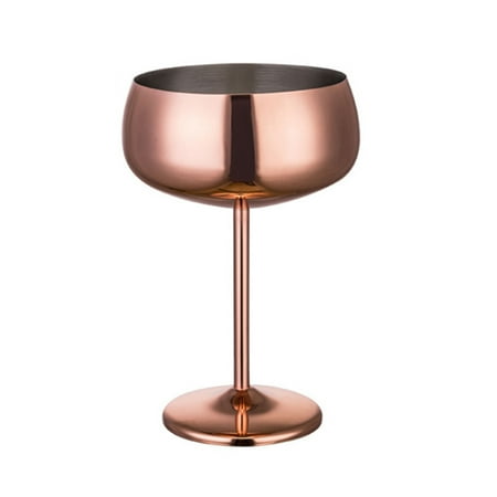 

1pc 304 Stainless Steel 450ML Large Capacity Wide Mouth Cup Metallic Restaurant Champagne Glass Cup (Copper Plating Silver)