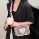 thumbnail image 5 of Bolso bandolera de PVC transparente Love Fashion Shoulder Bag con Bolso pequeño (rosa), 5 of 8