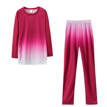 

Stamzod Thicken Warm Flannel Women Pajamas Set Clearance Tie-Dyed Printing Long Sleeves Sleepwear Set Autumn Winter Home Clothes Pyjamas for Womens Pink XXL