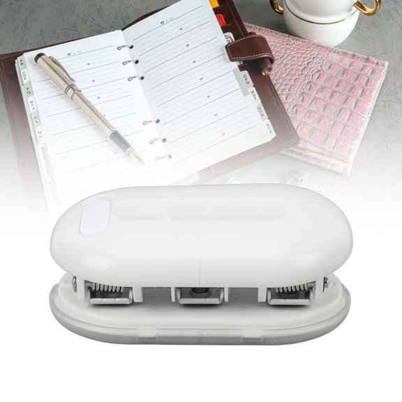 Portable 3,Hole Punch For Binders, Durable ABS  Iron, 5 Sheet Capacity, Compact Design