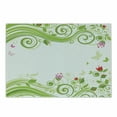 thumbnail image 1 of Green Flower Cutting Board, Blossoming Abstract Elements Swirls Springtime Foliage Illustration, Decorative Tempered Glass Cutting and Serving Board, Small Size, Lime Green Pink Red, by Ambesonne, 1 of 1