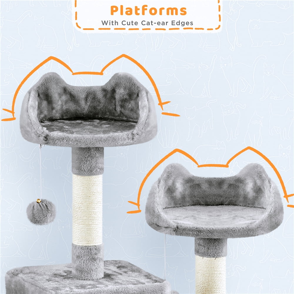 Yaheetech 82.5" H Large Cat Tree Cat Tower with Condos, Light Gray