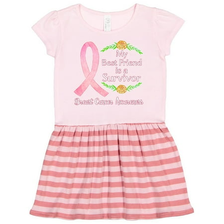 

Inktastic My Best Friend is a Survivor Breast Cancer Awareness Gift Toddler Girl Dress