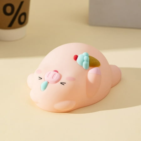 

Bedroom Decor Home Decor Living Room Ice Cream Piggy Night Light Black 14.2x12x6.7cm