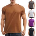 thumbnail image 5 of Cmfcve Round Neck T-shirts for Men Short Sleeve Breathable Sports T-shirt Stretch Fitness Blouses Shirts, 5 of 5
