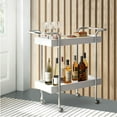 thumbnail image 5 of Storage Cart with 2 Tier Design and Metal Frame, White and Chrome- Saltoro Sherpi, 5 of 6