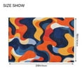 thumbnail image 4 of RMDQTR 20" × 24" U Shape Bathroom Rugs Plush Toilet Base Mat Soft Rugs Non Slip Absorbent Orange Blue Lines, 4 of 9