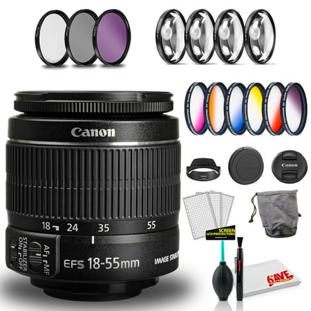 Canon EF-S 18-55mm F/3.5-5.6 IS II Lens (International Model) with Cleaning Kit and Filter Kits(International Model)