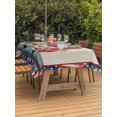 thumbnail image 3 of Outdoor Tablecloth with Umbrella Hole for Patio/Picnic/Party/Camping, Independence Day Waterproof Table Cloth Rectangle Table Cover Washable, American Flag Gnomes Truck Balloons Vintage (60"x 102"), 3 of 9