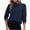 Dark Blue, variant on ABATAB Women's Button Ruched V Neck Tops Casual Long Sleeve Blouse Loose Fit Solid Color Pullover Sweatshirts Ladies Fashion(X-Large,Green)