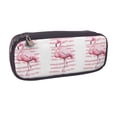 thumbnail image 2 of Picia Flamingo Pattern Large Capacity PU Leather Pencil Case Organizer Pen Marker Holder Double Zipper Storage Bag Big Pencil Pouch for College Office, 2 of 6