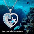 thumbnail image 2 of SOULMEET Turtle Necklace Sterling Silver Heart Created Opal Sea Turtle Necklace with Crystal Jewelry Gift for Women, 2 of 6