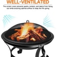 thumbnail image 4 of 22-inch Outdoor Fire Pit, Durable Firepit with Mesh Lid, Log Grate, and Fire Poker, Waterproof Cover. Small Fire Pit for Outside Backyard, Camping, Beach, 4 of 7