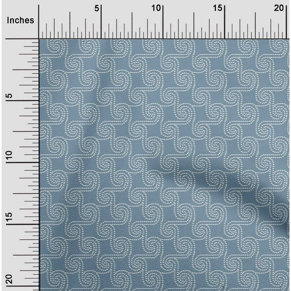 oneOone Polyester Lycra Fabric Swirl Artistic Sashiko Print Fabric Prints by Yard 56 Inch Wide