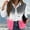 Pink, variant on Women's Pink Plus Size Winter Vest Casual Warm Double-Sided Printed Loose Collarless Button Coat