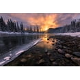thumbnail image 2 of Wang, Yun 24x17 White Modern Wood Framed Museum Art Print Titled - Icy Morning On Fire, 2 of 4