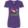 thumbnail image 3 of Inktastic Mimi Claus with Christmas Santa Hat and Snowflakes Women's V-Neck T-Shirt, 3 of 5