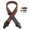thumbnail image 2 of Correa de guitarra acústica con púas, cómoda y suave acolchada con soporte para púas, correas de hombro para guitarra, ajustable para eléctrica Caqui CUTICAT correa de bajo, 2 of 8