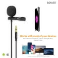 thumbnail image 6 of Bower Professional Lavalier Lapel Microphone Omnidirectional Condenser 3.5mm Mic for iPhone Android Smartphone, Recording Mic for YouTube, Interview, Video, 6 of 7