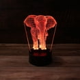 thumbnail image 6 of 3D Animal Elephant Desk Light - 7 Color LED Lamp Base with USB or Battery and Touch control Rotating Fade or Solid Color mode. Makes a perfect Nightlight for Kids or Unique Gift for any age., 6 of 6