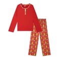 thumbnail image 2 of Pijamas de Navidad de manga larga Inspire Chic con estampado de árbol para fiesta, conjuntos de pijamas familiares para hombres, 3XL rojo, 2 of 4