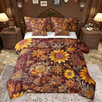 Feelyou Western Tribal Damask Twin Bedding Sets 7-Piece, Bohemian Floral Flower Bedding Comforter Set, Vintage Mandala Theme Reversible Sheet Sets, Ultra Soft Bedroom Decor