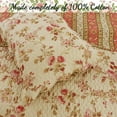 thumbnail image 3 of Cozy Line Home Fashions Floral Printed Reversible Cotton Quilt Bedding Set Vintage Rose King 3 Piece, 3 of 4