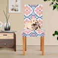 thumbnail image 4 of Yayeee 2 Pack Dining Chair Covers Stretch Parson Chairs Slipcovers Seat Protector, Mosaic Flowers Pattern, 4 of 6