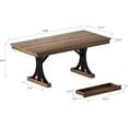thumbnail image 2 of 71-Inch Rectangular Dining Table with Two Drawers, Wooden Kitchen Table w/Large Tabletop & Sturdy Frame, Large Dining Table for 6-8 with Double Pedestal, for Dining Room, Office, 2 of 6
