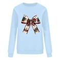 thumbnail image 4 of Ounisa Christmas Sweatshirt for Women Crewneck Christmas Bow Graphic Long Sleeve Shirt Xmas Holiday Party Pullover Sweater Tops, 4 of 4