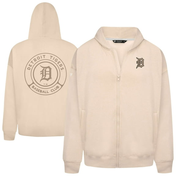 Men's Levelwear Khaki Detroit Tigers Uphill Oversized Full-Zip Hoodie