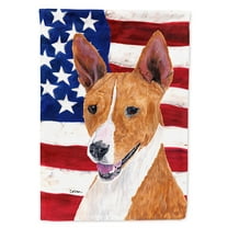 USA American Flag with Basenji Flag Canvas House Size