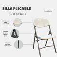 thumbnail image 4 of Sillas Plegables Shorbull Plástico Blanca Kit de 10 Resistente Reforzada Exterior Jardín, 4 of 8