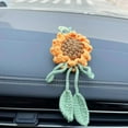 thumbnail image 6 of Tgbvmt Sunflower Woolen Car Pendant Handmade Crochet Ornament Cute Dashboard Hanging Decor Positive Energy Gift For Women Home Office Interior Decoration Summer Cheerful Boho Style, 6 of 6